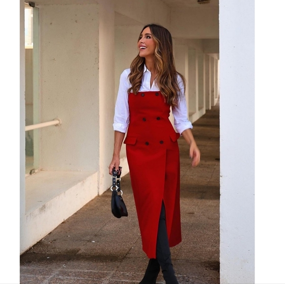 Zara Strapless Pocket Dress Red Size XS NWT - Picture 3 of 12